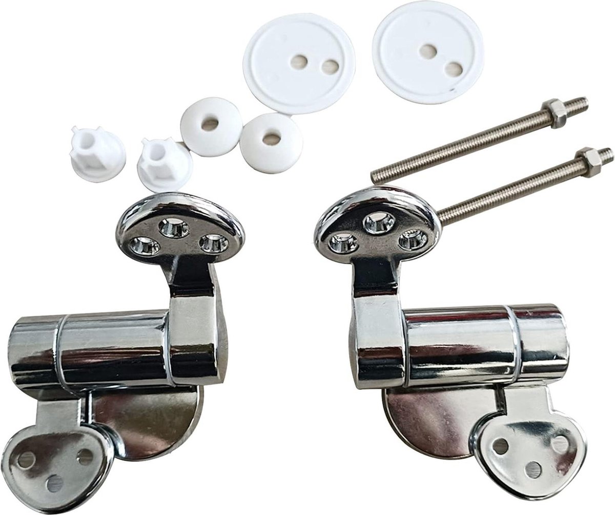 Goedkoopste WC-brilscharnier - vervangende bevestiging toiletbril - zinklegering scharnieren - universele deksel - accessoires toiletdeksel .