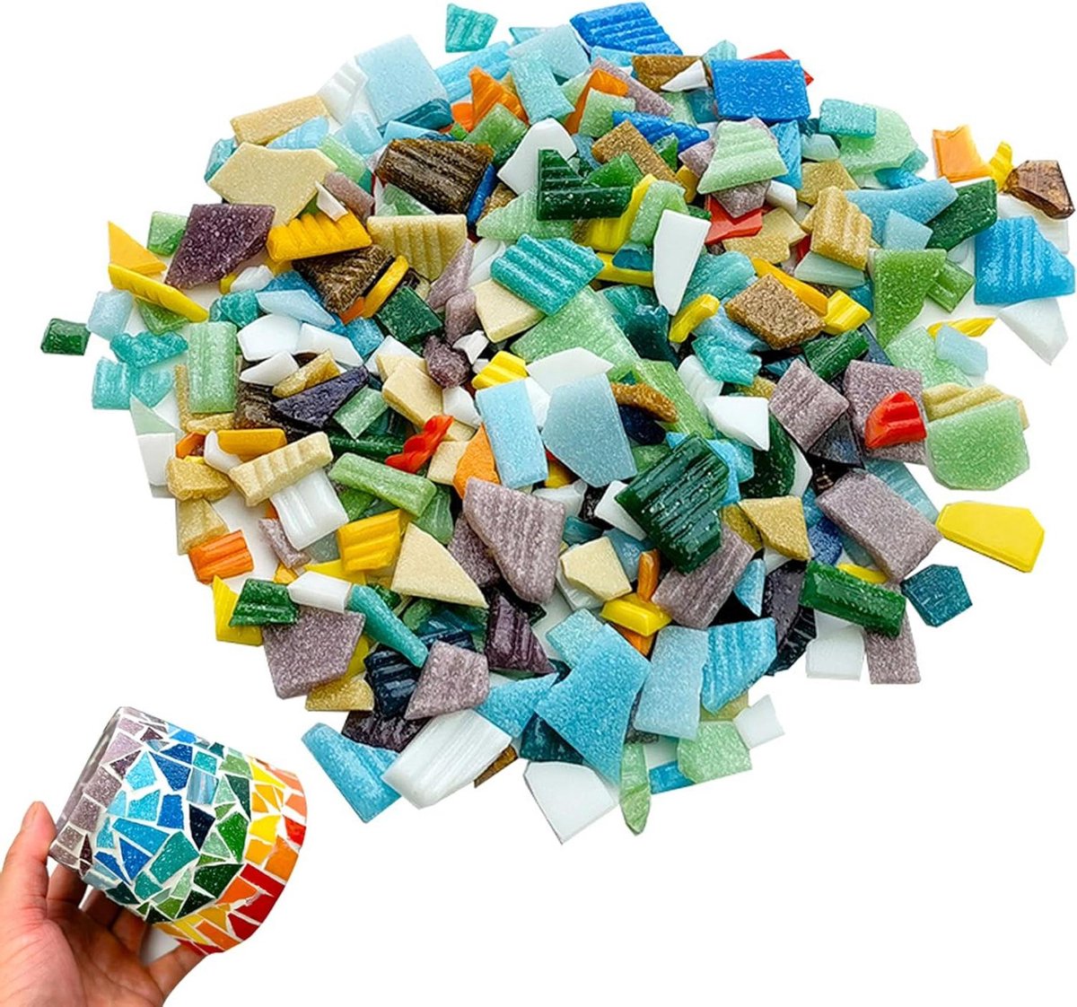 HTML content nodig - Mozaïektegels doe-het-zelf - Gemengde kleuren glasstukken - 250 g .