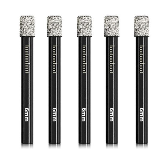 QWORK® boorset tegelboren, 8 stuks, glasboren, spiraalboren, 3, 4, 5, 6