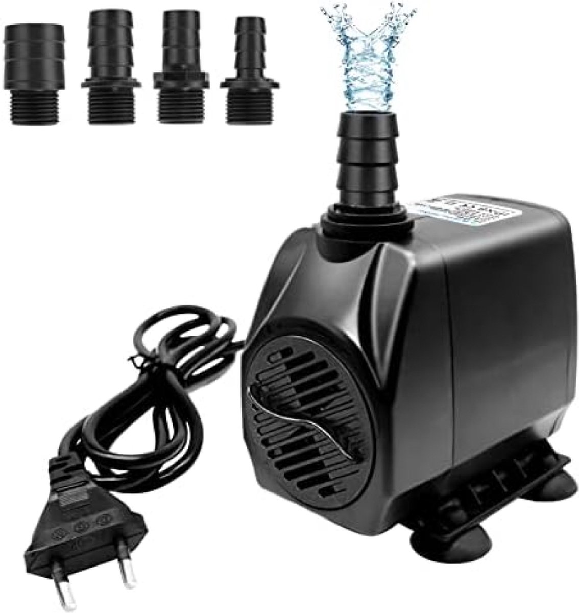 Aquariumpomp 35W 2500L/H vijverpomp waterpomp kleine fonteinpomp met 3 sproeiers 13 mm | 16 mm | 19 mm voor vijver fontein aquarium tuin