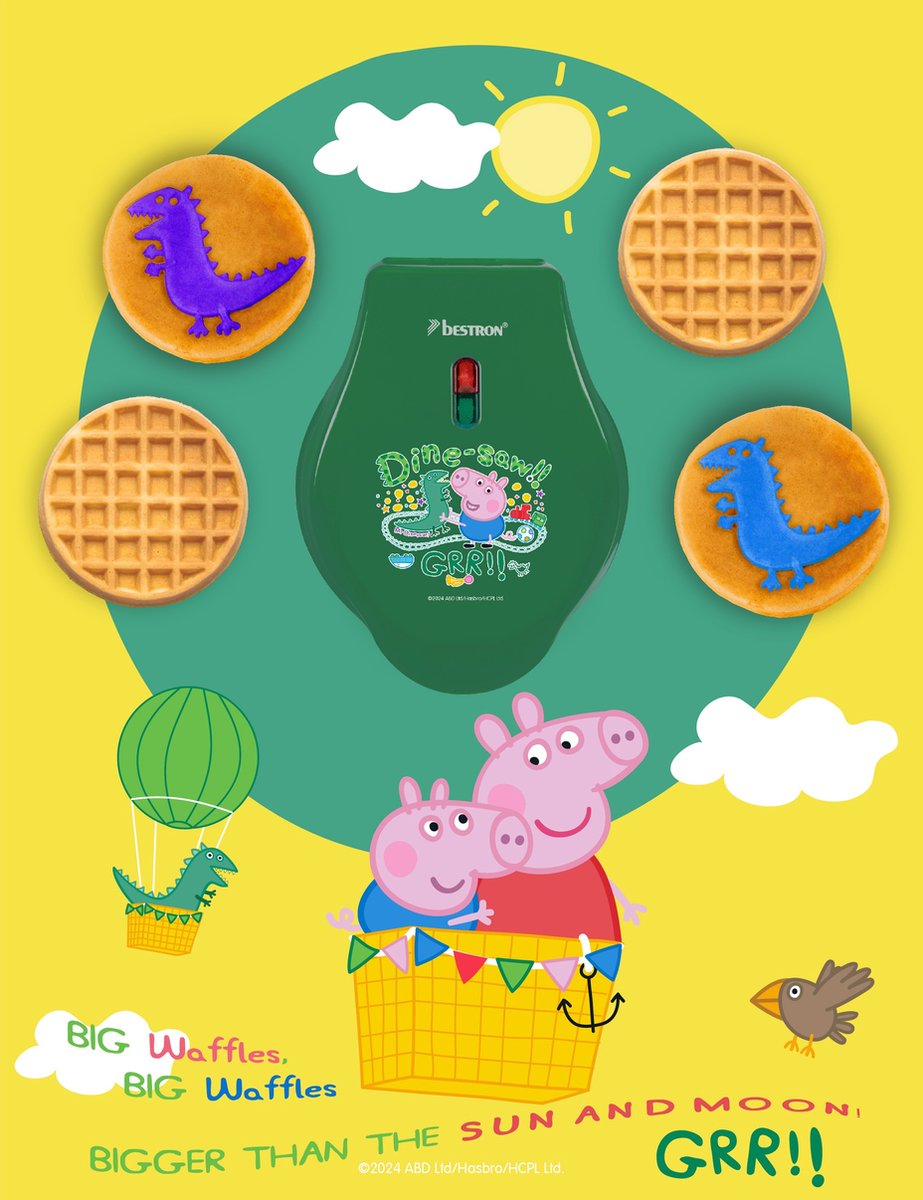 Mini Gaufrier Peppa Pig Officiel – Gaufres De 10 Cm, Rose Adorable, Idéal Anniversaire Enfants, Revêtement Antiadhésif, 550W