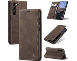 CaseMe Hoesje - Geschikt voor Samsung Galaxy S24 Hoesje - CaseMe 013 Book Case - Donkerbruin