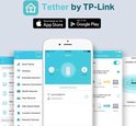 Telefoon met de Tether-app, waarop de extender met 8 apparaten is verbonden.