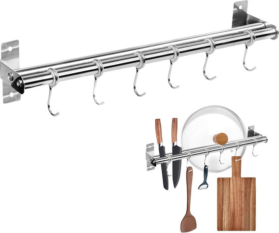 Keukenstang met haken kopen? Handige ophangsystemen voor je keuken