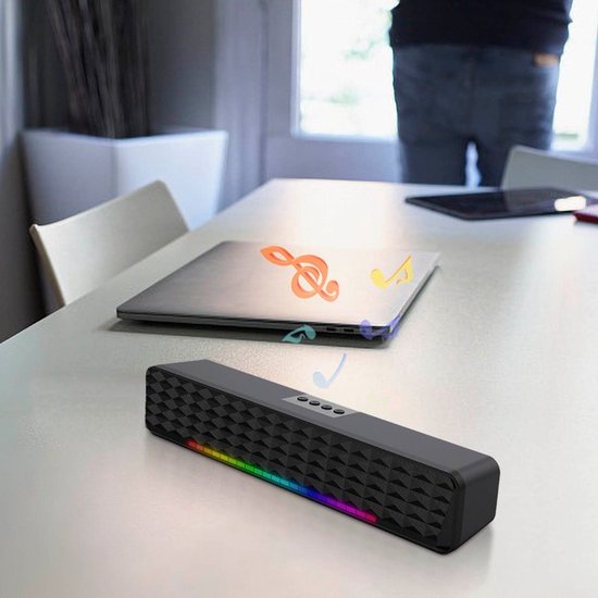 Bluetooth 5.0-luidspreker-Subwoofer-Soundbar-RGB dynamische lichteffecten PC-luidsprekers-professionele dual-mode geluidseffecten-Geschikt voor computers, mobiele telefoons en tv's — afbeelding 5