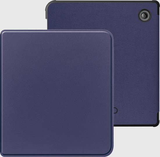 Lunso Geschikt voor Kobo Libra Colour hoes (7 inch) - sleepcover - Donkerblauw van Lunso — afbeelding 2