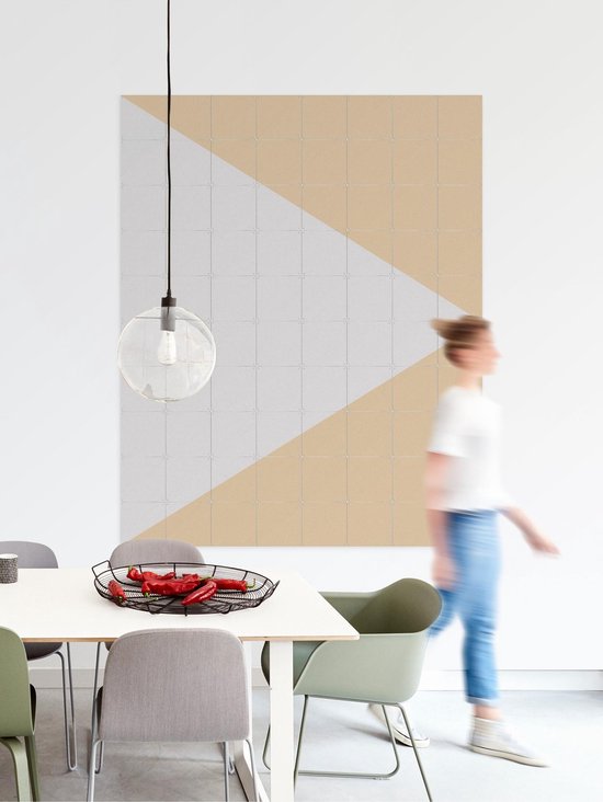 IXXI Color blocking - Gris Beige, Allon Dery - 80 x 100 cm - Support d'accrochage gratuit - Grande Décoration murale et posters - Graphisme, Abstrait,