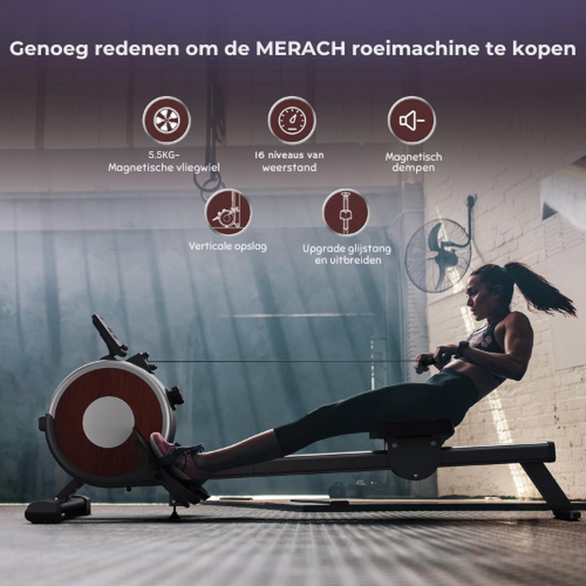 Afbeelding 3 van Roeimachine - Roeiapparaat - Roeitrainers - Hometrainer - Hometrainers Fitness - Hometrainer Fitness - Roeimachine Inklapbaar - Hometrainer Opvouwbaar - Hometrainer Inklapbaar - Roeimachine Inklapbaar - 16 Weerstandsniveaus - Met Bluetooth