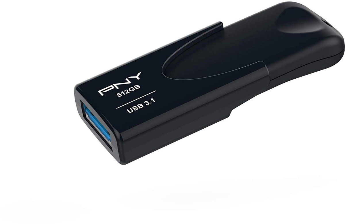 PNY PNY Attache 4 USB flash drive 512 GB USB Type-A 3.2 Gen 1 (3.1 Gen 1) Zwart Usb-stick - USB 3.0 A - 512 GB - zwart