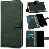 Casemania Hoesje Geschikt voor Samsung Galaxy S25 - Groen - Portemonnee Book Case