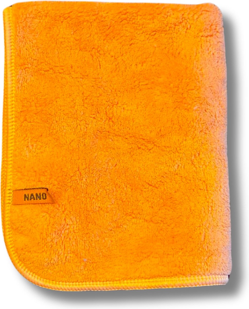 Nano Plus - Premium Schoonmaakdoek - Oranje - 36x31cm - Nanovezeldoeken: Sterker en Efficiënter dan Microvezeldoekjes - Wasbaar - Voor Koken, Keuken, Badkamer, Glas, Auto Wassen, Inductie Kookplaat, Keramische Kookplaat - Schoonmaakdoekjes – Handdoek