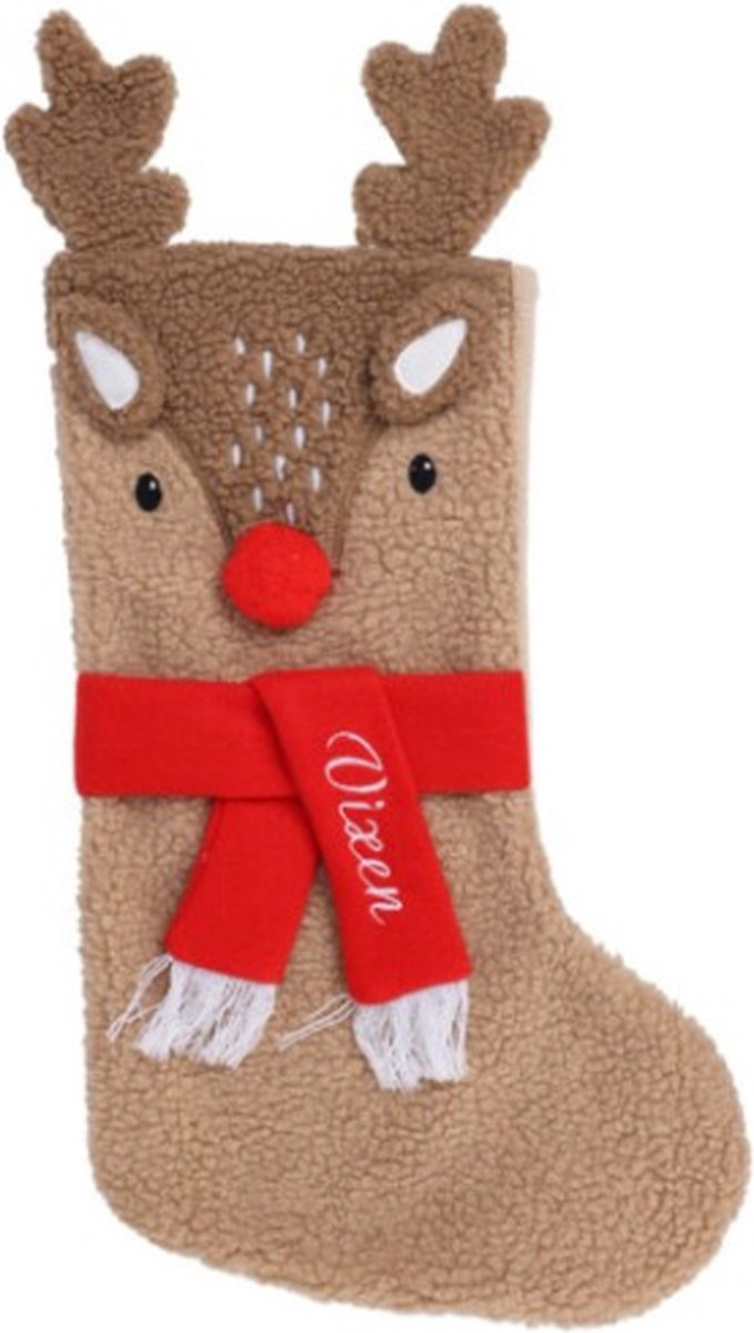 Home & Styling Kerst Rendier Sok - Vixen Bruin