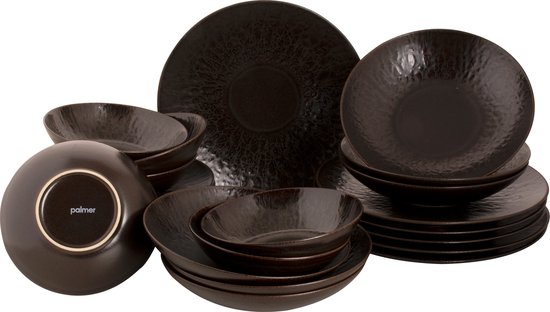 Palmer - Ruston - Serviesset - 6 persoons - 24 delig - Bruin - Stoneware - Bordenset