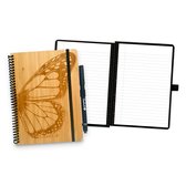 Bambook uitwisbaar notitieboek - Limited Edition by Rajacenna - Vlinder - A5 Hardcover Bamboe - Gelinieerde pagina's - Met 1 gratis stift