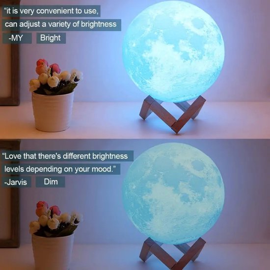 Bovista Nachtlampje - Volwassenen - Kinderen - Slaapkamer - Baby - Nachtlamp - Leeslamp - Slaapkamer - 18cm van Bovista — afbeelding 4