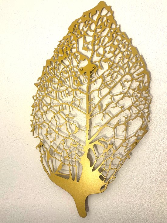 Décoration murale- Décoration murale-Feuille-Décoration murale en métal- Set de 3-Facile à accrocher