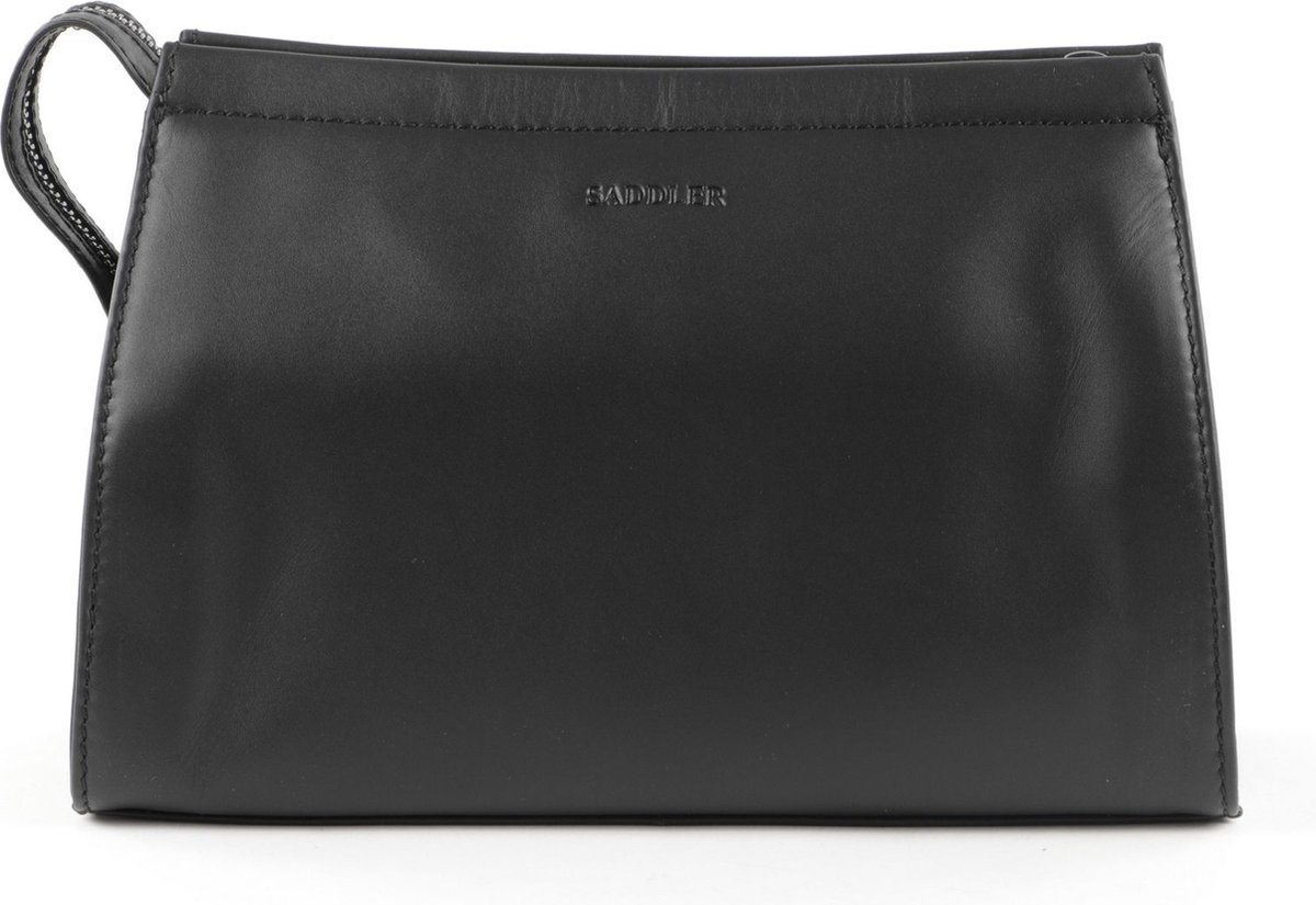 SADDLER Leren Toilettas Jupiter Washbag Black Zwart