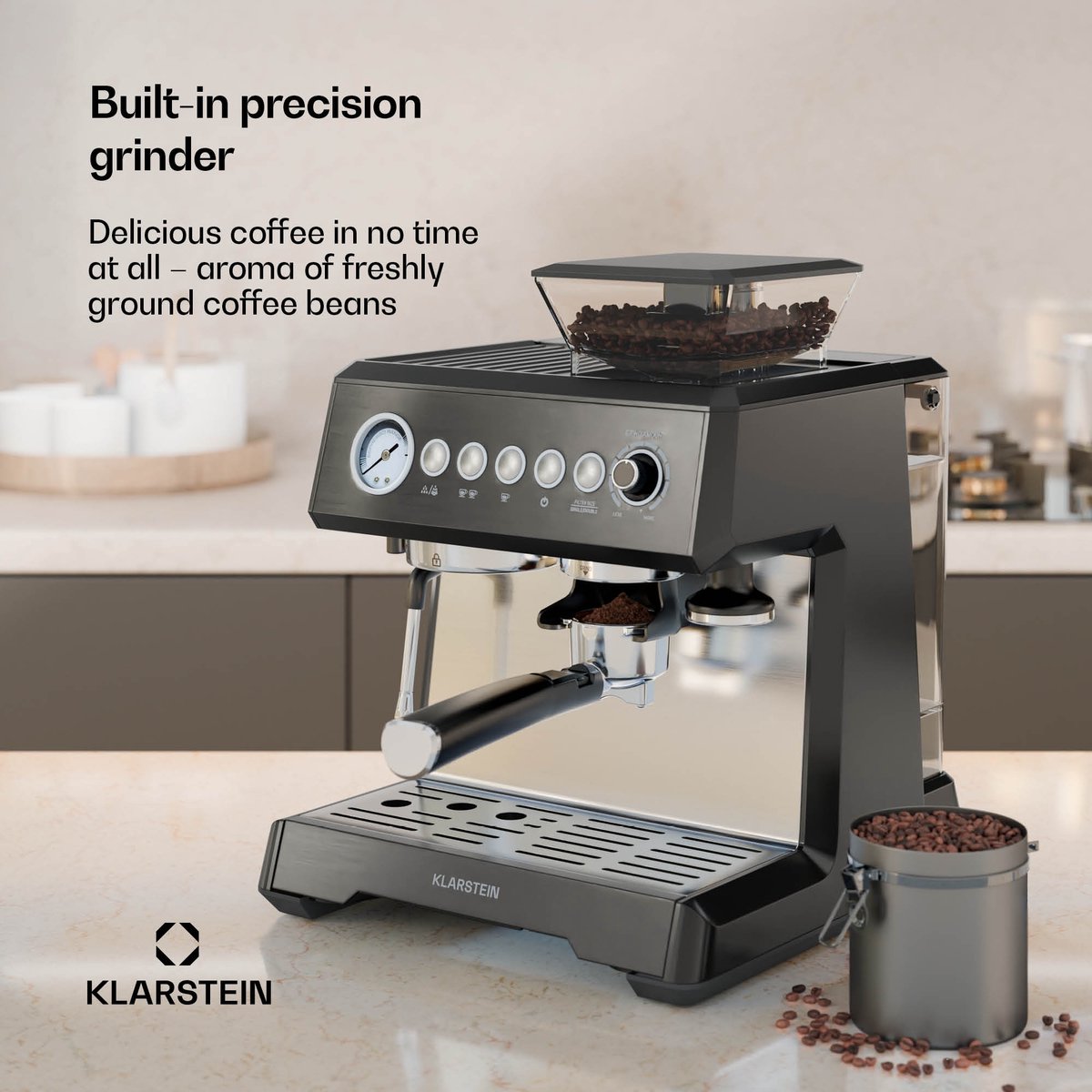 Klarstein GrandPresso Siebträgermachine met Ingebouwd - afbeelding 2