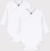 Petit Bateau Setje met 2 effen katoenen rompertjes met lange mouw voor baby's