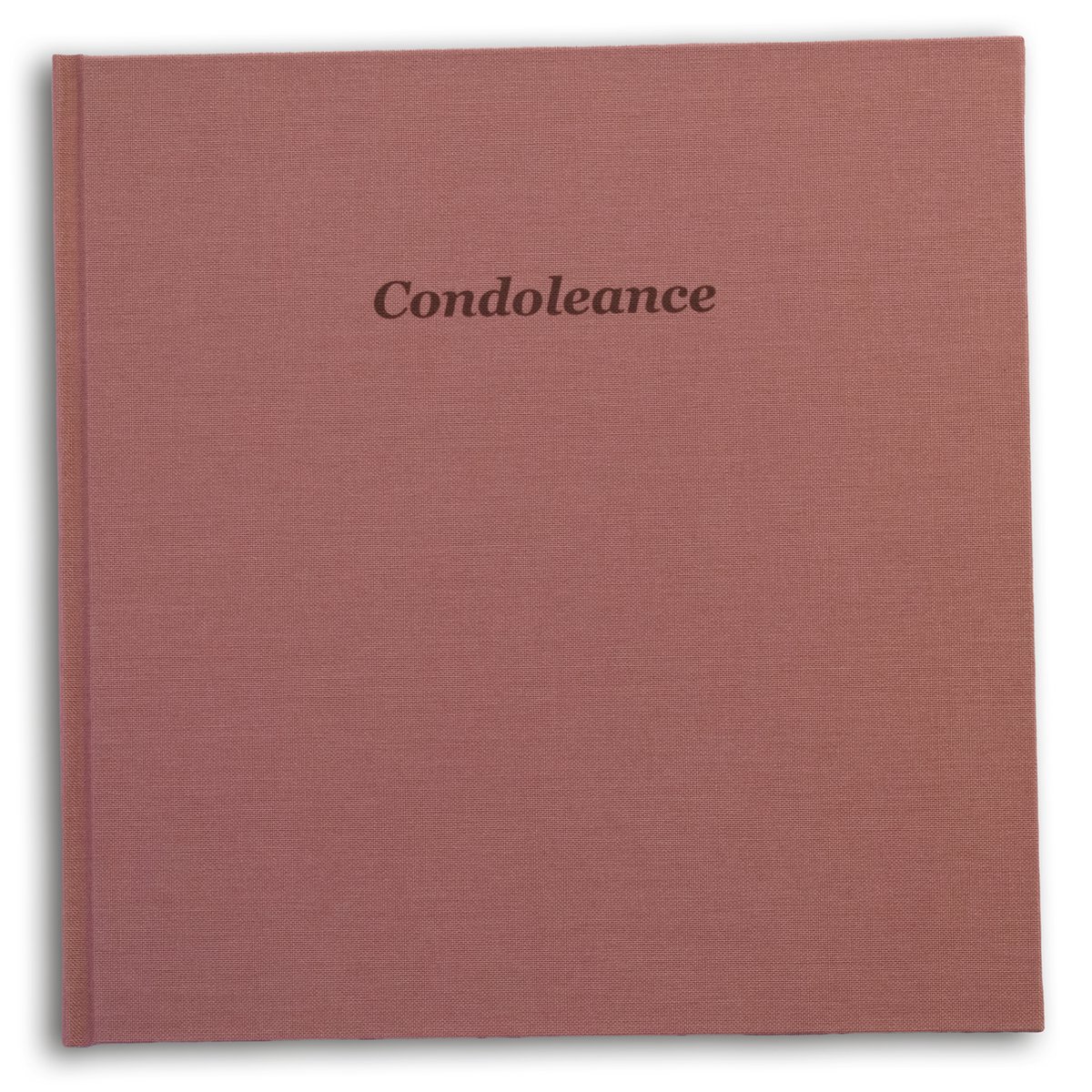 Condoleance boek / condoleanceregister - Hardcover - Met de tekst 'Condoleance' op het luxe oudroze linnen omslag - Met register en ruimte voor een persoonlijke boodschap