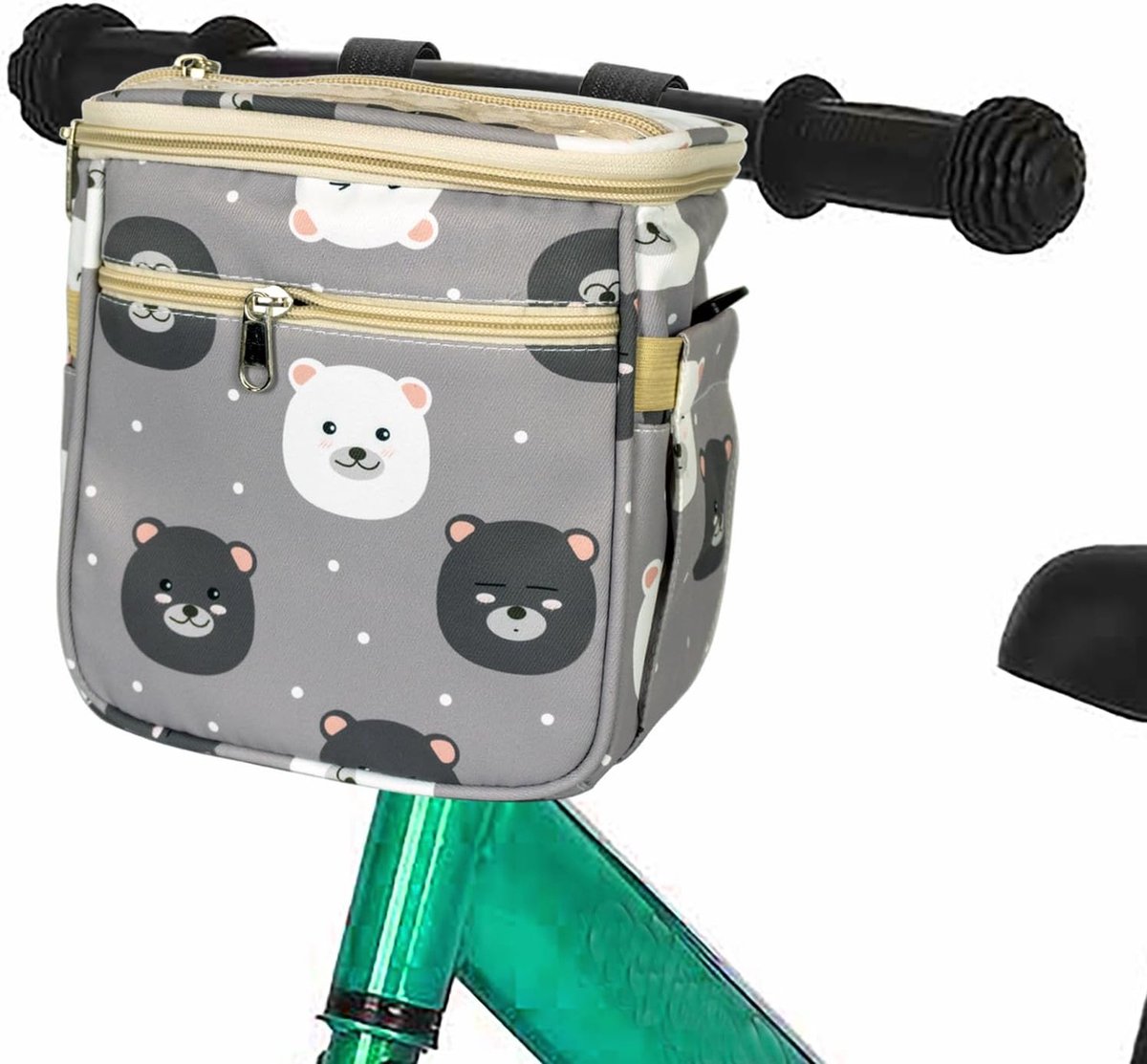 kinderfietstas-schattig dierenfietstas-bloembeer fietstas-waterdicht-eenvoudig te installeren-zeer stevig-21*18-cadeau-bloembeer