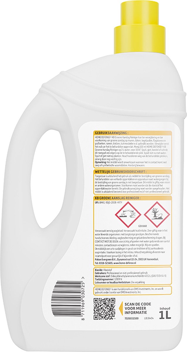 Home Defense - Groene aanslag reiniger - 1L vloeistof voor 100m² - Werkt Snel en Effectief - Terrasreiniger - Groene aanslag verwijderaar van Merkloos	 — afbeelding 2