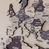 Wanddecoratie - Wereldkaart - Wereldkaart Prikbord - Wereldkaart Wanddecoratie - Houten Wereldkaart - Wereldkaart Hout - Muurdecoratie - Cadeau - Verjaardag Cadeau - Housewarming Cadeau - Nimbus Mix - Medium - 120x75 CM