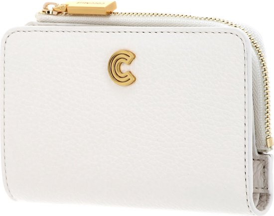 COCCINELLE Cuir Porte-monnaie Myrine Wallet Grained Leather Coconut Milk Écru
