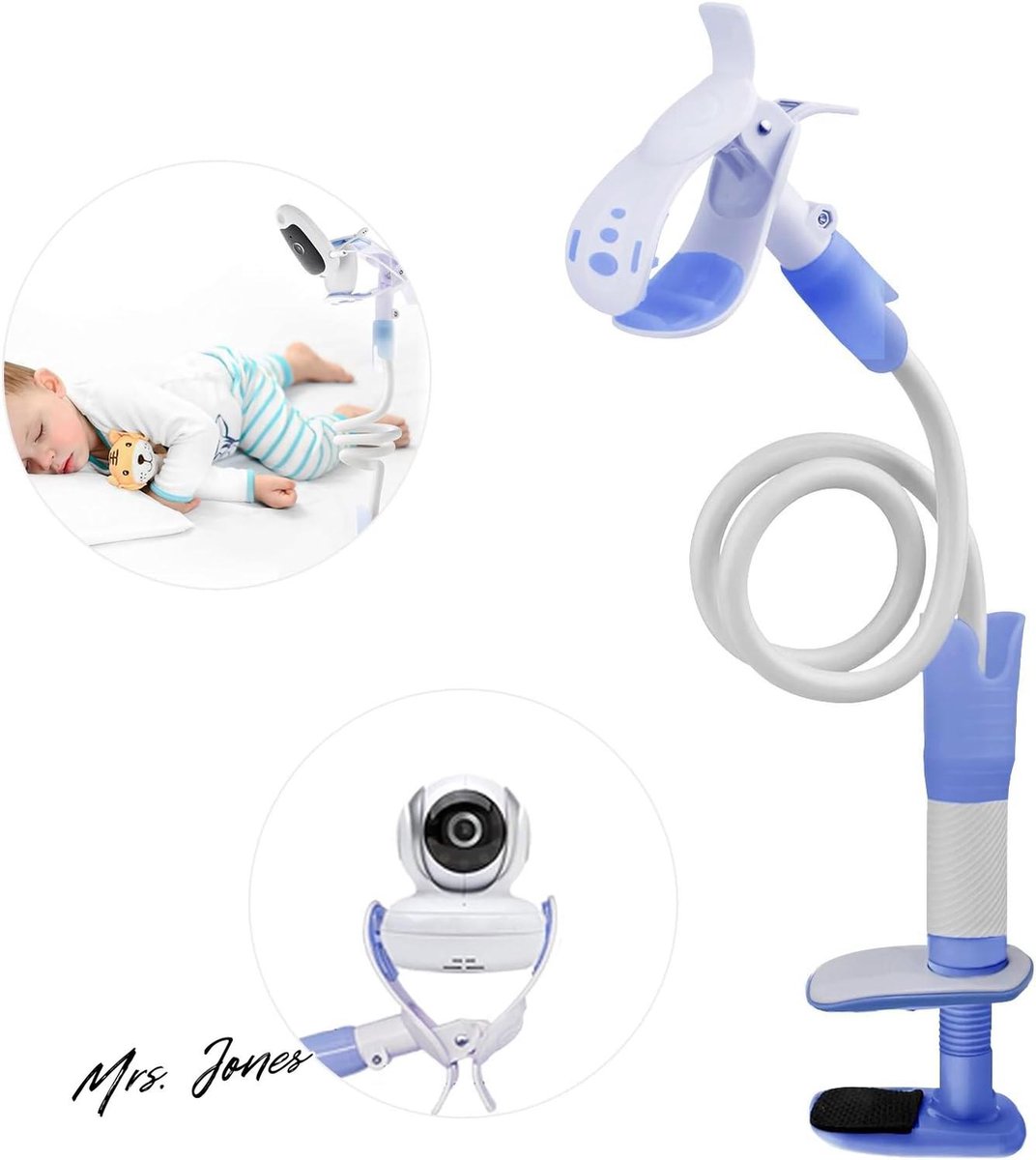 Mrs. Jones Universele Babymonitorhouder met 360° Draaibare Standaard en Lange Arm Verstelbaar 95 cm .