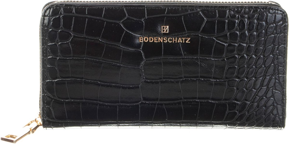 Bodenschatz Portemonnee Zip Around Wallet Black Zwart