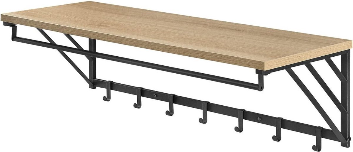 ApexArte® Wandkapstok met Hoedenplank - Kapstok - Wandplank - Licht Eiken
