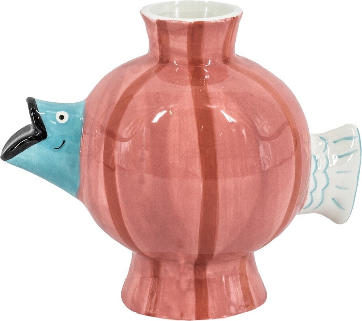 homebound by ky Vaas vis stripes | bloemenvaas Zwart