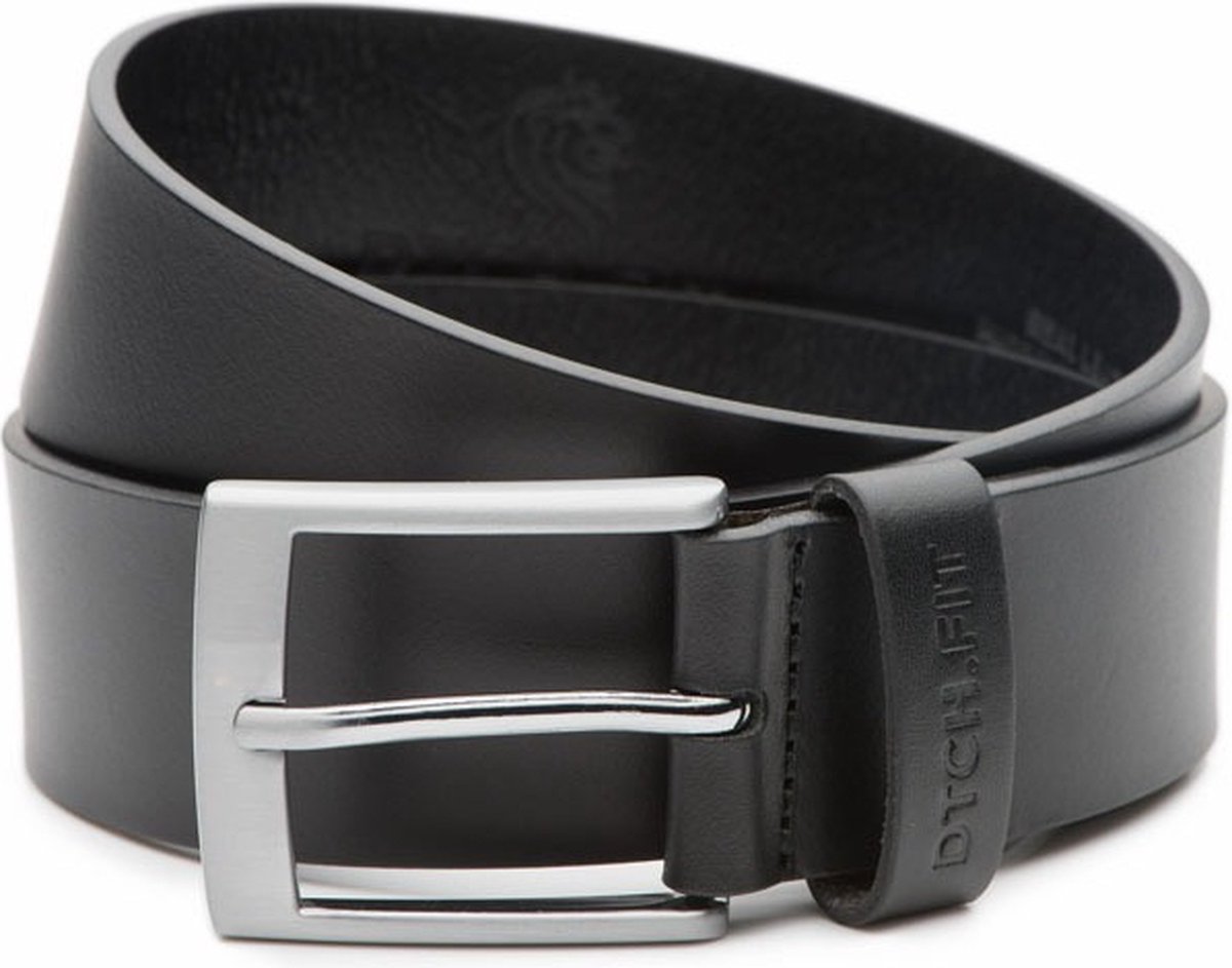 Heren riem Finn van 100% echt leer - zwart - 3,5cm breed - Pantalon & Jeans riem - Nikkelvrije gesp - Riemmaat: 115 cm (Lengte riem: 130 cm)