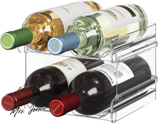 Mrs. Jones Plastic stapelbaar wijnrek waterflesopslagorganisator