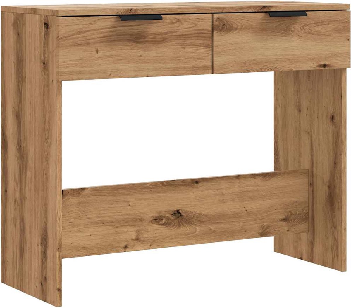 vidaXL Wandtafel - 90x36x75 - cm - bewerkt - hout - artisanaal - eikenkleurig artisan eiken