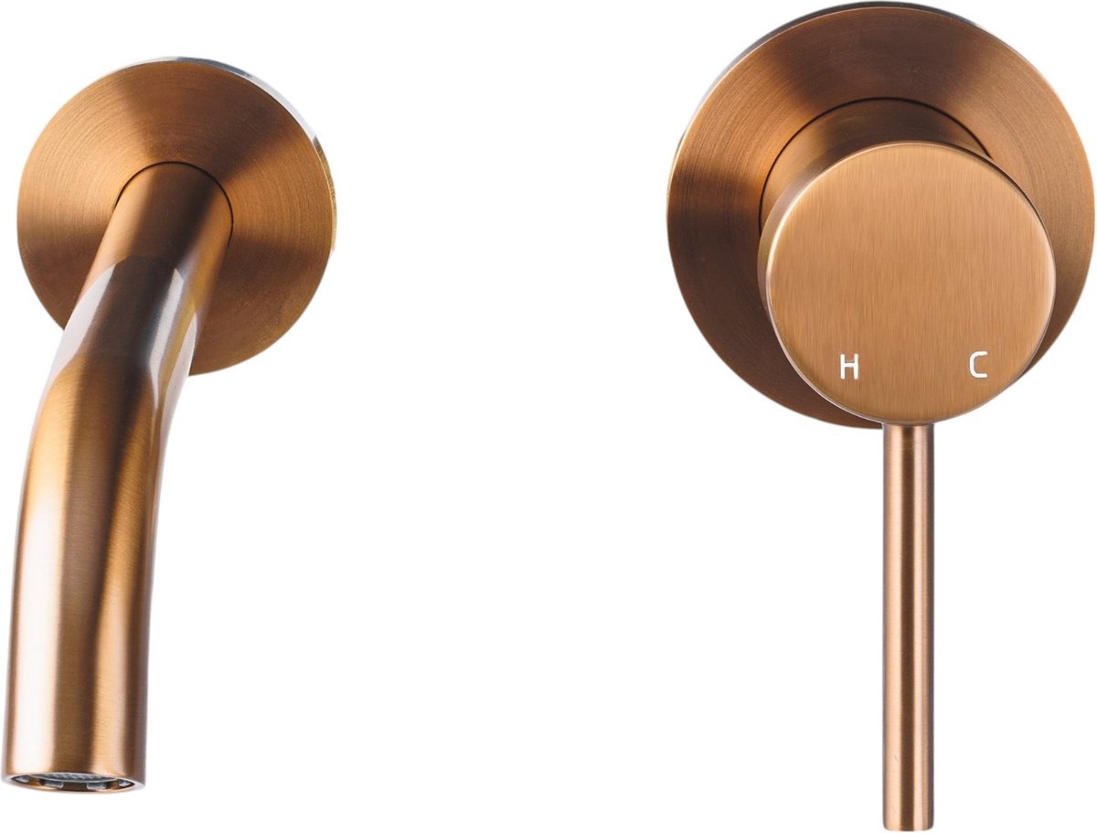 Inbouw wastafelkraan - Geborsteld Brons - PVD coating - Sedal Binnenwerk Met Keramische Schijven