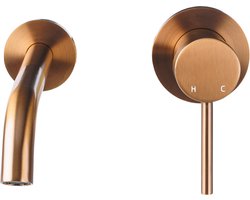 Inbouw wastafelkraan - Geborsteld Brons - PVD coating - Sedal Binnenwerk Met Keramische Schijven