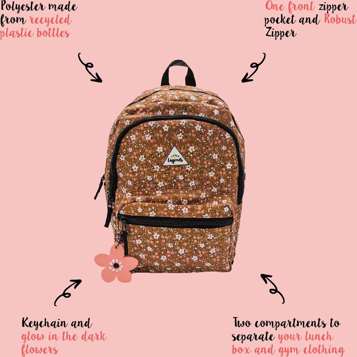 LITTLE LEGENDS BACKPACK VINTAGE FLOWER – foto 8