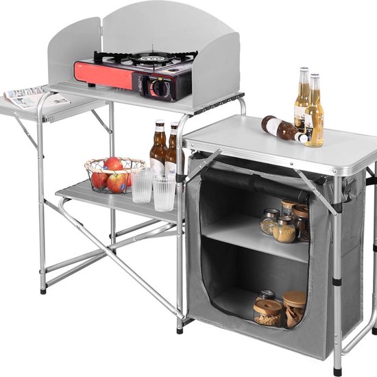Brunner Kitchenette Kochbox Campingküche 50x48xH93/110cm Outdoor faltbar schwarz