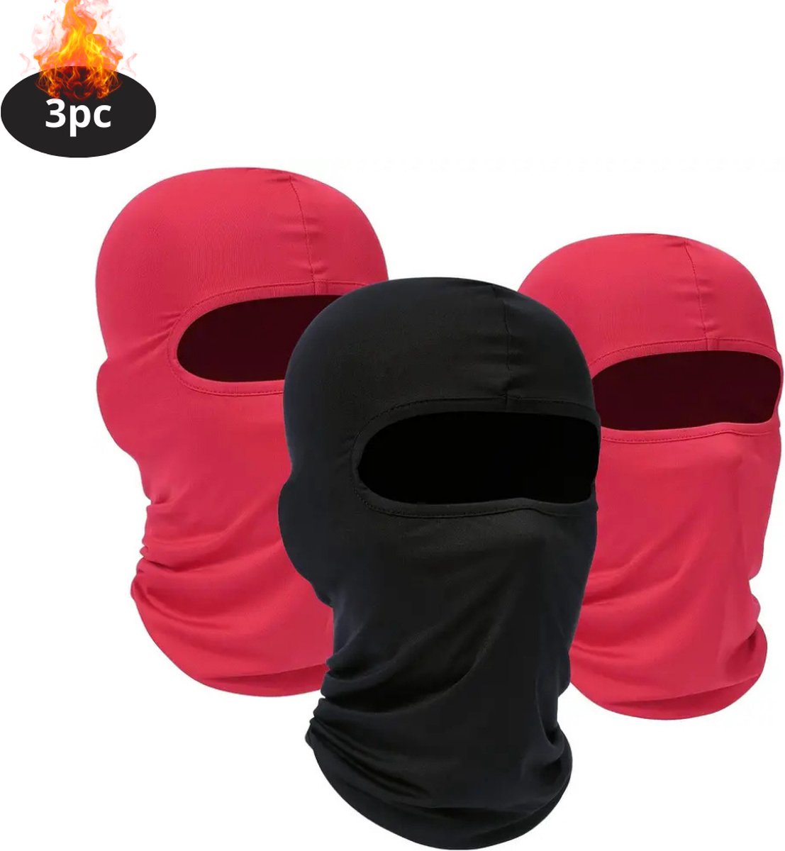 Livano Winter Masker Balaclava Ski Mask Ski Masker Bivakmuts Full Face Mask 2x + Zwart