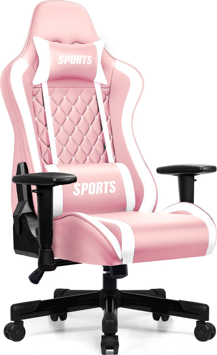 Hiaonyx gaming stoel - gamestoel met 170° verstelbare rugleuning - ergonomisch ontwerp - stevig metalen frame - ultiem comfort - Roze