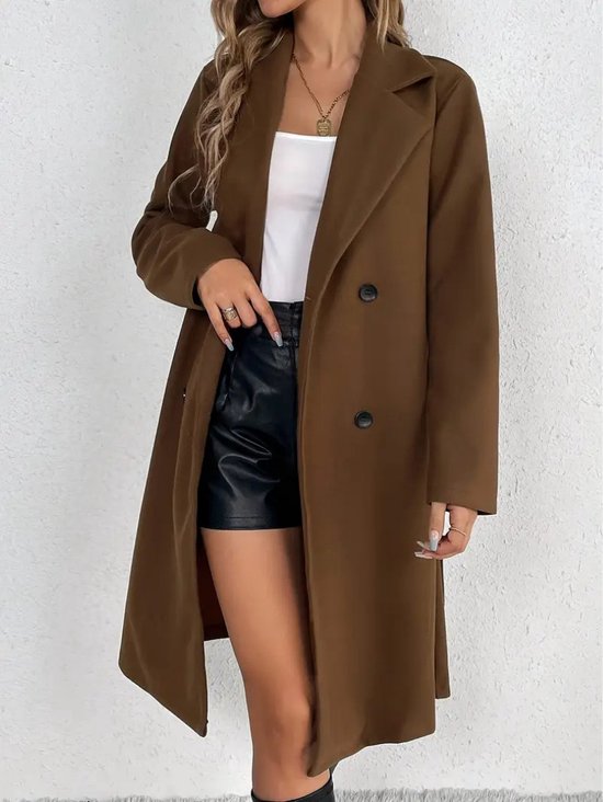 Manteaux Nivard Femme - Manteau mi-long - Veste - Costume - Trench - Pardessus - Hiver - Marron foncé - S