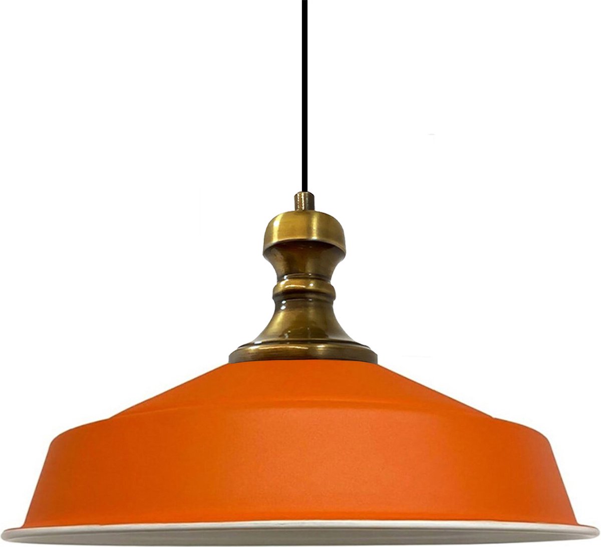 Bamyum Asletl-Knob Hanglamp Industrieel Vintage, Ø41 cm Lampenkap, Vintage Hanglamp, Hanglamp Metaal, Oranje Woonkamerlamp