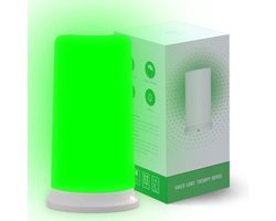 Groene Lichttherapie Lamp - Migraine Verlichting - Hoofdpijn Verminderen - Stress en Angst Ontspanning - Fotongevoeligheid Behandeling - Dimbare Groene en Witte Tafel Nachtlamp - Bedlamp voor Slaapkamer en Nachtkastje