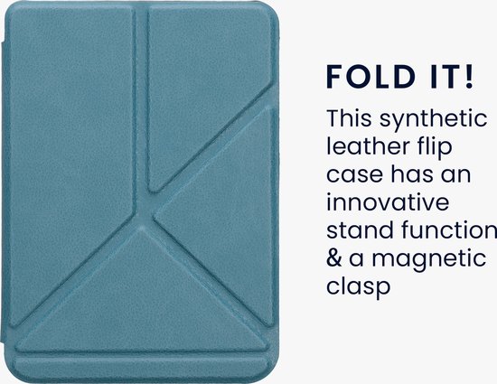 kwmobile e-reader hoesje geschikt voor Kobo Clara BW / Colour hoes - Ereader flip case met standaard - E reader cover van kunstleer - In petrol van kwmobile — afbeelding 4
