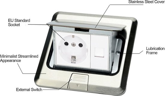 Paaltje zwart tuin incl. stopcontact waterdicht ip55