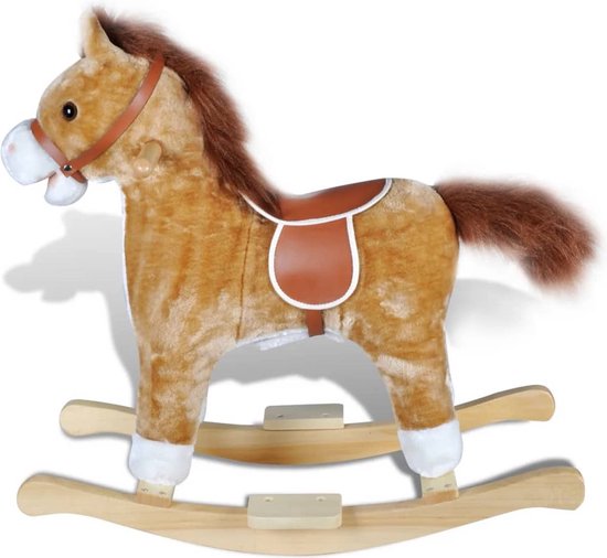 The Living Store Rocking Chair Cheval - Jouets Bébé et tout-petits - 65x32x60 cm - Peluche douce