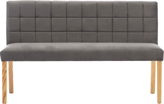 The Living Store Canapé Line Pattern Grijs - Velours - 140x56x86 cm - Facile à assembler