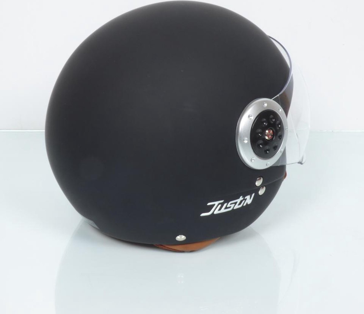 justin zwart mat jet torx helm maat xs 53-54cm voor motor scooter nieuw