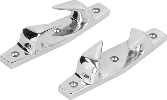 4Pcs 100mm/3.9 Inch Marine Cleat Boat Dock Cleat Stainless Steel Jetty Accessory for Deck Mooring Cable Lugs
